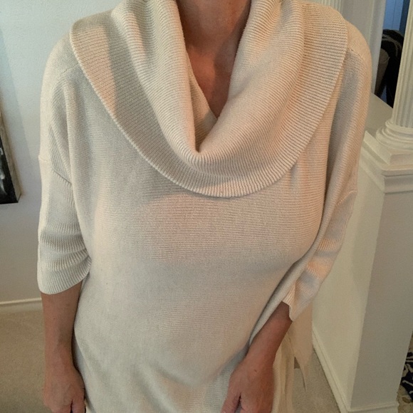 Chico’s sweater. Cream cowl neck, 3/4 sleeves, dolman/boxy shape, VERSATILE! - Picture 3 of 12